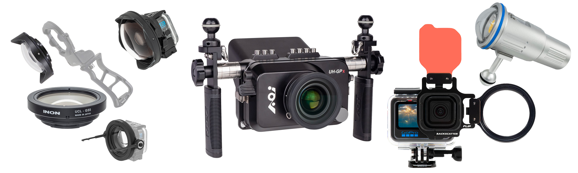 CUSTODIE SUBACQUEE, Nauticam, AOI, GOPRO, INSTA360, DJI OSMO