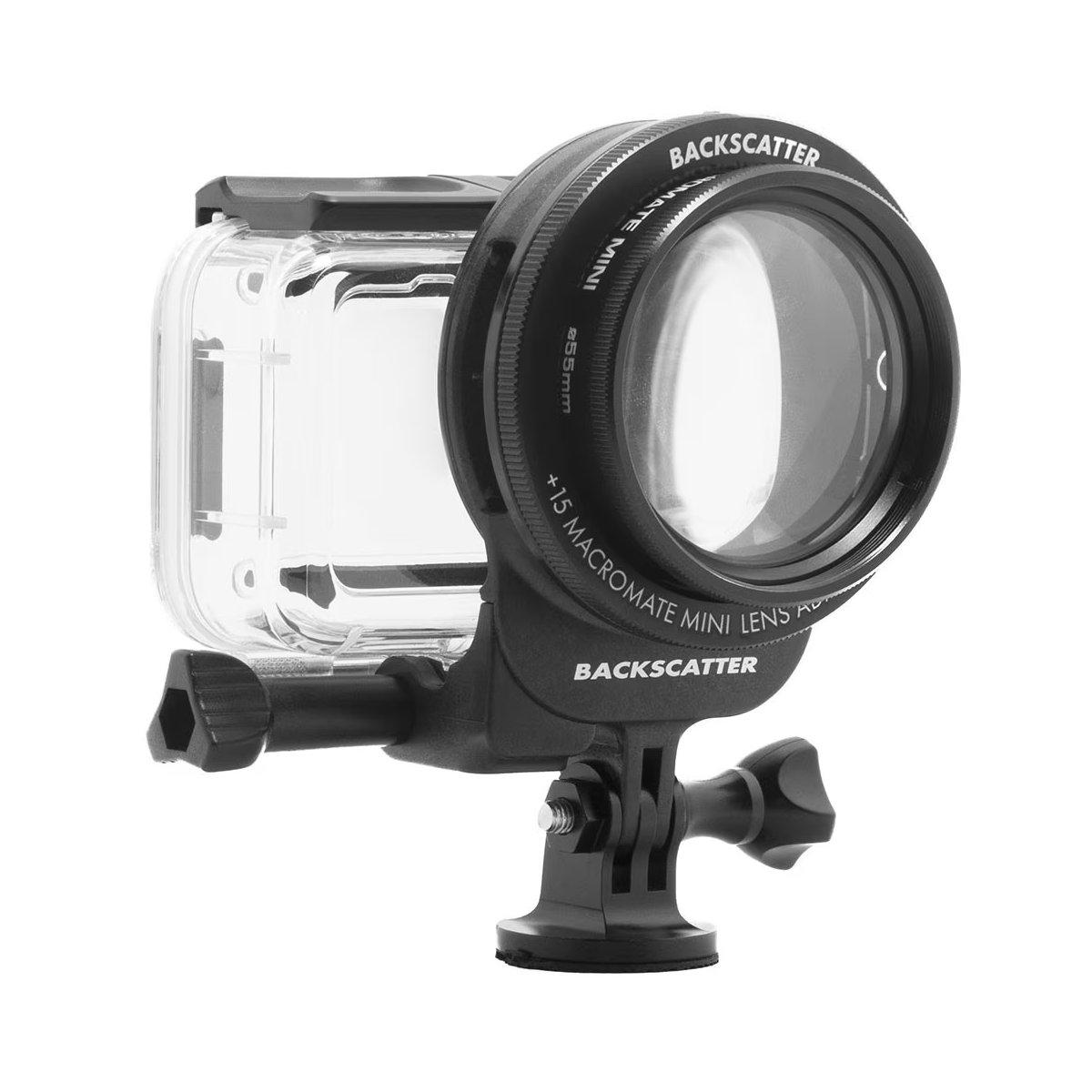 Adattatore Backscatter 55mm per  MACROMATE Mini +15 su attacco baionetta AOI
